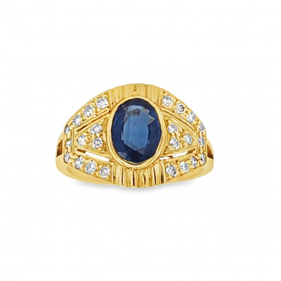 Pre Owned 18ct Sapphire and Diamond Ring ZB895